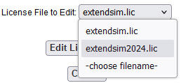 Edit License File popup