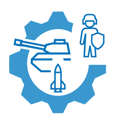 Wire-Frame of Gear with Military Symbols